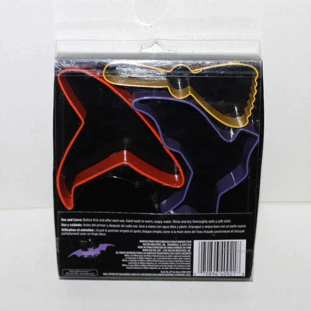 Set 4 Halloween Cookie Cutter metal Wilton Witch Hat Broom Boot Cauldron NEW